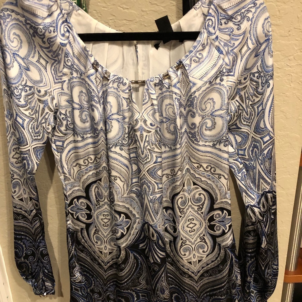 Blue and balcony blouse